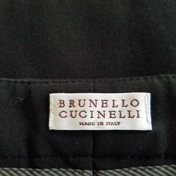 Brunello Cucinelli Crop Leggings Black Pants Size 8 Made In Italy - Picture 8 of 13